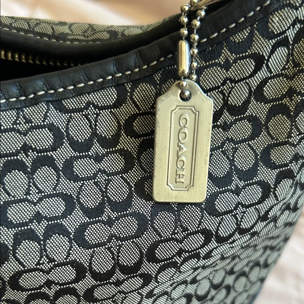 Vintage Coach Black and Gray Hobo Bag